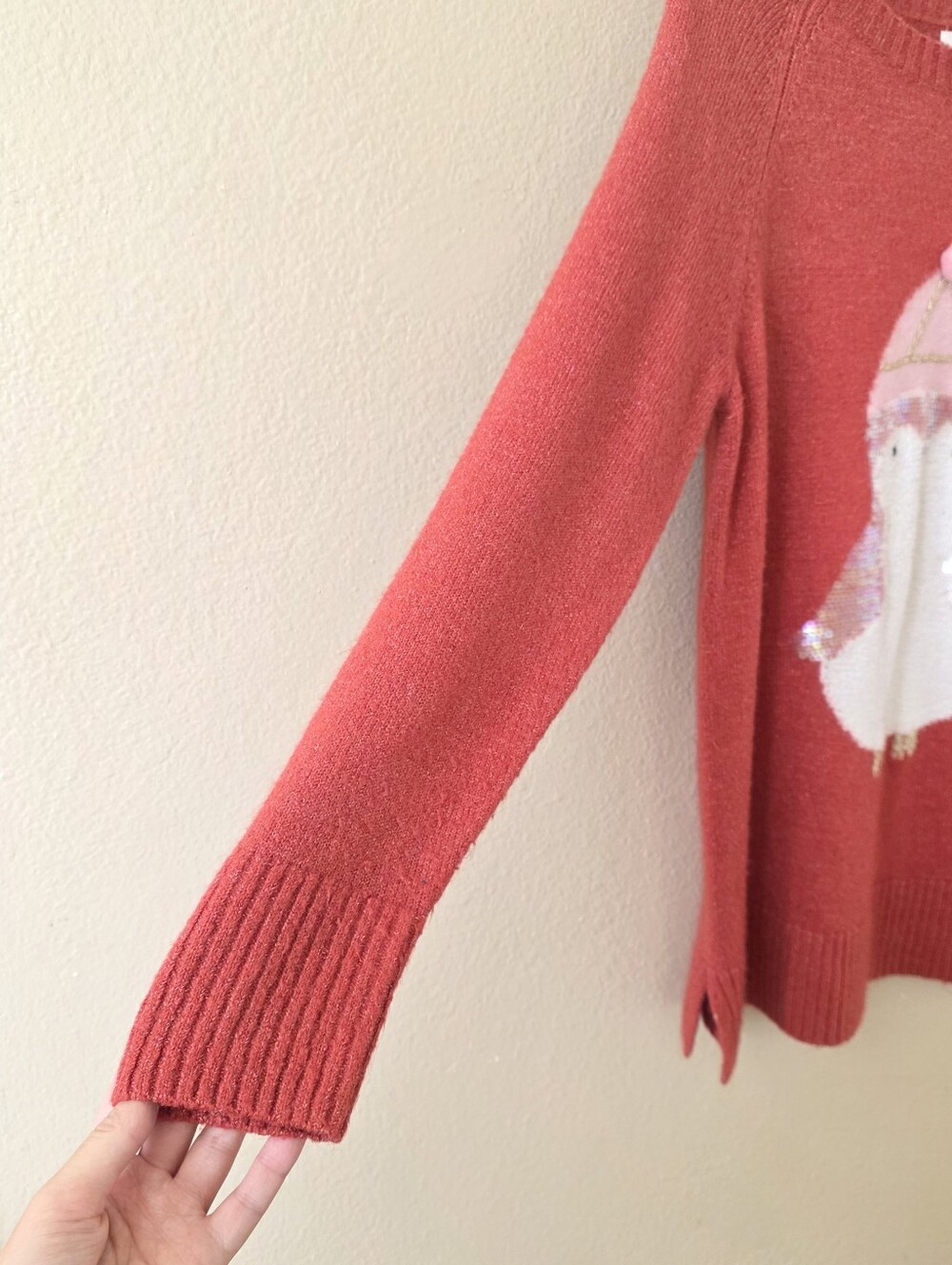 Lauren Conrad Womens Pink Penguin Sequin Tunic Sweater - Size Medium - Picture 3 of 6